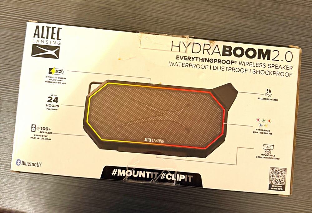 Title: New AltecLansing HydraBoom2.0 Waterproof Wireless Bluetooth Speaker Black